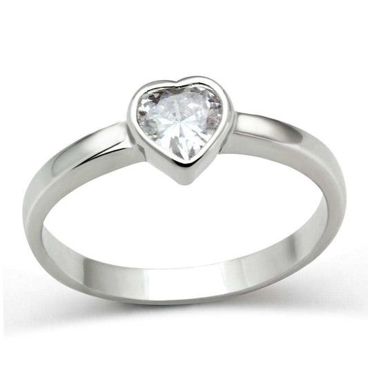 3W107 - Rhodium Brass Ring with AAA Grade CZ in Clear - Alamode - Flyclothing LLC