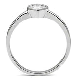 3W107 - Rhodium Brass Ring with AAA Grade CZ in Clear - Alamode - Flyclothing LLC