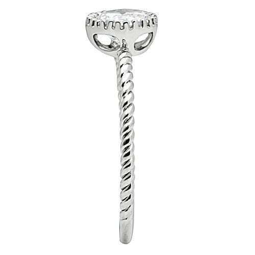 3W108 - Rhodium Brass Ring with AAA Grade CZ in Clear - Alamode - Flyclothing LLC