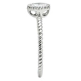 3W108 - Rhodium Brass Ring with AAA Grade CZ in Clear - Alamode - Flyclothing LLC