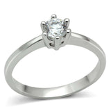 3W109 - Rhodium Brass Ring with AAA Grade CZ in Clear - Alamode - Flyclothing LLC
