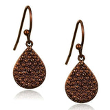 3W1118 - IP Coffee light Brass Earrings with AAA Grade CZ in Light Coffee - Alamode - Flyclothing LLC