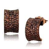 3W1119 - IP Coffee light Brass Earrings with AAA Grade CZ in Light Coffee - Alamode - Flyclothing LLC