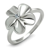 3W113 - Rhodium Brass Ring with AAA Grade CZ in Clear - Alamode - Flyclothing LLC