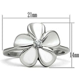 3W113 - Rhodium Brass Ring with AAA Grade CZ in Clear - Alamode - Flyclothing LLC