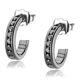3W1141 - IP Light Black (IP Gun) Brass Earrings with Top Grade Crystal in Light Gray - Alamode - Flyclothing LLC
