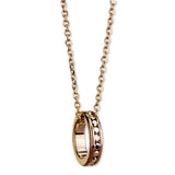 3W1145 - IP Rose Gold(Ion Plating) Brass Chain Pendant with Top Grade Crystal in Metallic Light Gold - Alamode - Flyclothing LLC