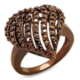 3W1149 - IP Coffee light Brass Ring with AAA Grade CZ in Light Coffee - Alamode - Flyclothing LLC