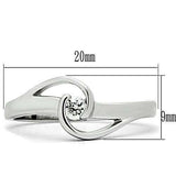 3W114 - Rhodium Brass Ring with AAA Grade CZ in Clear - Alamode - Flyclothing LLC