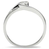 3W114 - Rhodium Brass Ring with AAA Grade CZ in Clear - Alamode - Flyclothing LLC