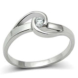 3W114 - Rhodium Brass Ring with AAA Grade CZ in Clear - Alamode - Flyclothing LLC