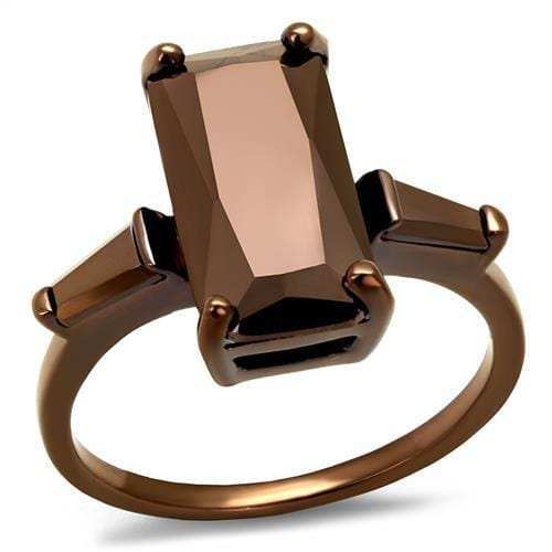 3W1160 - IP Coffee light Brass Ring with AAA Grade CZ in Light Coffee - Alamode - Flyclothing LLC