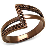 3W1162 - IP Coffee light Brass Ring with AAA Grade CZ in Light Coffee - Alamode - Flyclothing LLC