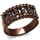 3W1163 - IP Coffee light Brass Ring with AAA Grade CZ in Light Coffee - Alamode - Flyclothing LLC
