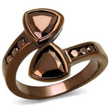 3W1172 - IP Coffee light Brass Ring with AAA Grade CZ in Light Coffee - Alamode - Flyclothing LLC