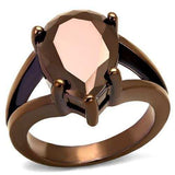 3W1174 - IP Coffee light Brass Ring with AAA Grade CZ in Light Coffee - Alamode - Flyclothing LLC