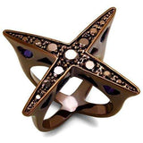 3W1175 - IP Coffee light Brass Ring with AAA Grade CZ in Light Coffee - Alamode - Flyclothing LLC