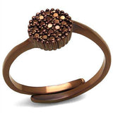 3W1177 - IP Coffee light Brass Ring with AAA Grade CZ in Light Coffee - Alamode - Flyclothing LLC