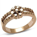 3W1192 - IP Rose Gold(Ion Plating) Brass Ring with AAA Grade CZ in Metallic Light Gold - Alamode - Flyclothing LLC