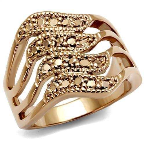 3W1196 - IP Rose Gold(Ion Plating) Brass Ring with AAA Grade CZ in Metallic Light Gold - Alamode - Flyclothing LLC