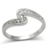 3W119 - Rhodium Brass Ring with AAA Grade CZ in Clear - Alamode - Flyclothing LLC
