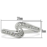 3W119 - Rhodium Brass Ring with AAA Grade CZ in Clear - Alamode - Flyclothing LLC