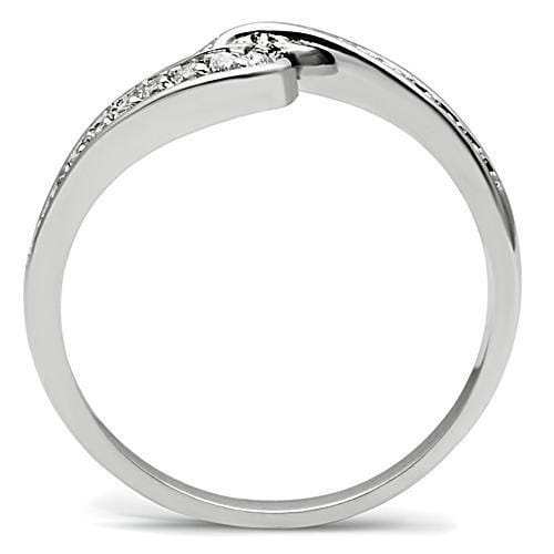 3W119 - Rhodium Brass Ring with AAA Grade CZ in Clear - Alamode - Flyclothing LLC