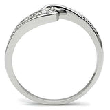 3W119 - Rhodium Brass Ring with AAA Grade CZ in Clear - Alamode - Flyclothing LLC