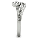 3W119 - Rhodium Brass Ring with AAA Grade CZ in Clear - Alamode - Flyclothing LLC