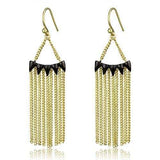 3W1206 - Gold+Ruthenium Brass Earrings with Top Grade Crystal in Clear - Alamode - Flyclothing LLC
