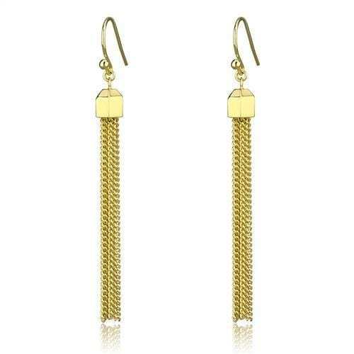 3W1207 - Gold Brass Earrings with Top Grade Crystal in Clear - Alamode - Flyclothing LLC