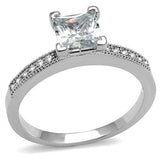 3W1209 - Rhodium Brass Ring with AAA Grade CZ in Clear - Alamode - Flyclothing LLC