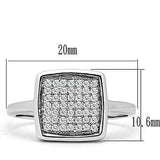 3W120 - Rhodium Brass Ring with AAA Grade CZ in Clear - Alamode - Flyclothing LLC