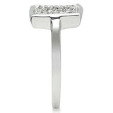 3W120 - Rhodium Brass Ring with AAA Grade CZ in Clear - Alamode - Flyclothing LLC