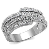 3W1214 - Rhodium Brass Ring with AAA Grade CZ in Clear - Alamode - Flyclothing LLC