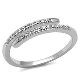 3W1222 - Rhodium Brass Ring with AAA Grade CZ in Clear - Alamode - Flyclothing LLC