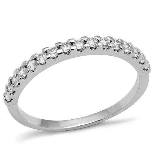 3W1232 - Rhodium Brass Ring with AAA Grade CZ in Clear - Alamode - Flyclothing LLC