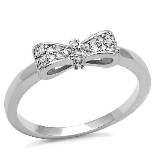 3W1235 - Rhodium Brass Ring with AAA Grade CZ in Clear - Alamode - Flyclothing LLC
