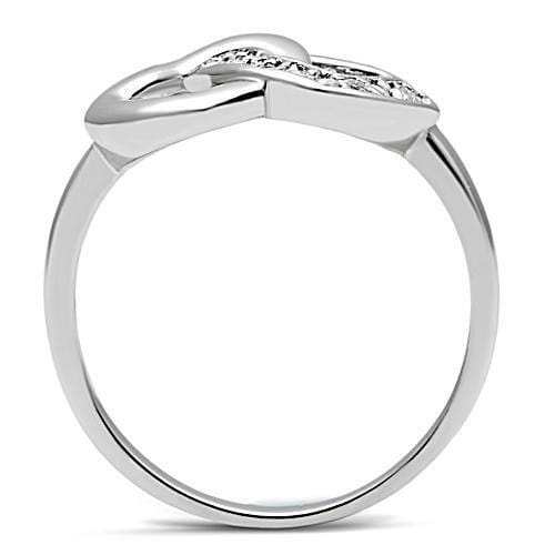 3W123 - Rhodium Brass Ring with AAA Grade CZ in Clear - Alamode - Flyclothing LLC