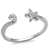 3W1240 - Rhodium Brass Ring with AAA Grade CZ in Clear - Alamode - Flyclothing LLC