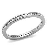 3W1241 - Rhodium Brass Ring with AAA Grade CZ in Clear - Alamode - Flyclothing LLC