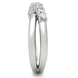 3W124 - Rhodium Brass Ring with AAA Grade CZ in Clear - Alamode - Flyclothing LLC