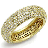 3W1272 - Gold Brass Ring with AAA Grade CZ in Clear - Alamode - Flyclothing LLC