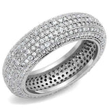3W1273 - Rhodium Brass Ring with AAA Grade CZ in Clear - Alamode - Flyclothing LLC
