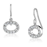 3W1278 - Rhodium Brass Earrings with AAA Grade CZ in Clear - Alamode - Flyclothing LLC