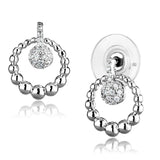 3W1296 - Rhodium Brass Earrings with AAA Grade CZ in Clear - Alamode - Flyclothing LLC