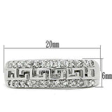 3W130 - Rhodium Brass Ring with AAA Grade CZ in Clear - Alamode - Flyclothing LLC