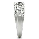 3W130 - Rhodium Brass Ring with AAA Grade CZ in Clear - Alamode - Flyclothing LLC