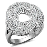 3W1319 - Rhodium Brass Ring with AAA Grade CZ in Clear - Alamode - Flyclothing LLC