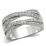 3W131 - Rhodium Brass Ring with AAA Grade CZ in Clear - Alamode - Flyclothing LLC